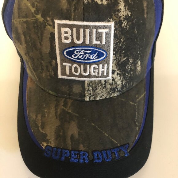 Ford Built Tough Super Duty Mossy Oak Camo Baseball Cap Adjustable Strap Hat NEW - Picture 7 of 9